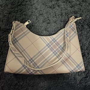 Brown Plaid Shoulder Bag